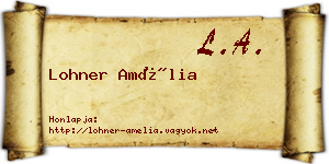 Lohner Amélia névjegykártya
